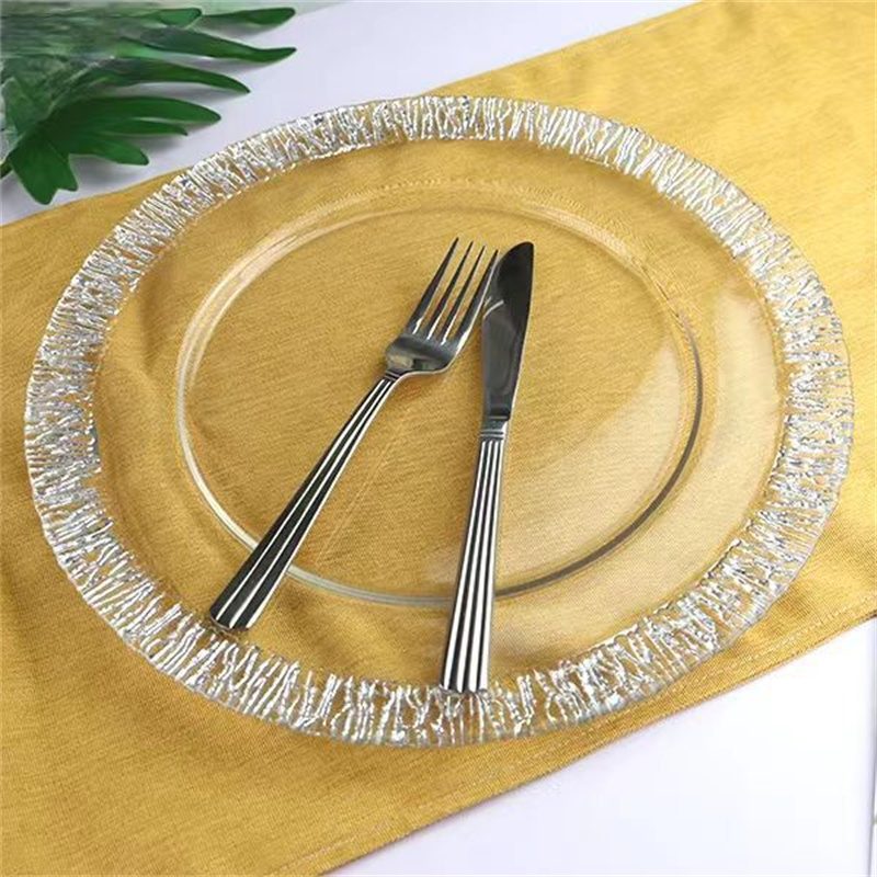 glass charger plate 1 Wholesale Glass Charger Plate PZ-013 - Image 1
